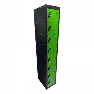 Probe 8 Door Steel Locker Black Body/Green Doors